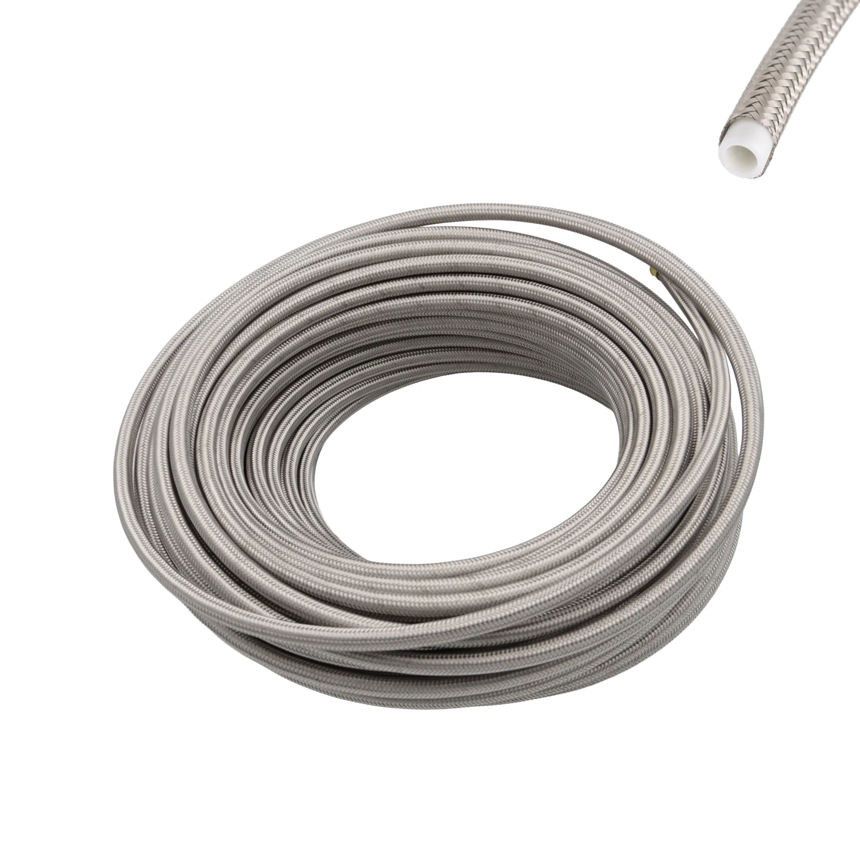 Przewód teflonowy PTFE AN4 5.5 mm w oplocie ze stali nierdzewnej