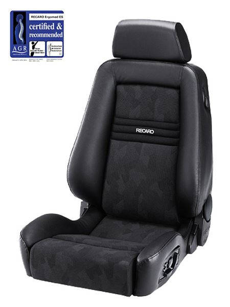 Fotel Sportowy RECARO Ergomed ES Clima Artista Black / Leather Black