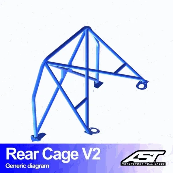 Roll Bar Renault Megane (Phase 1) 3-drzwiowa Coupe tylna klatka V2