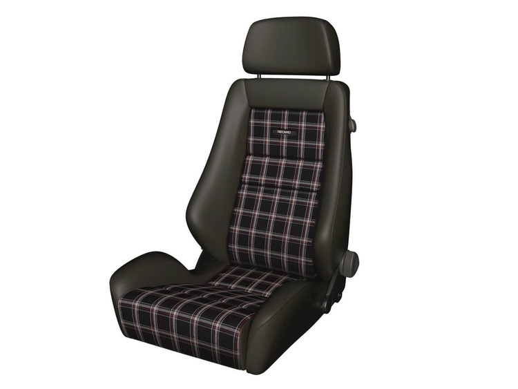 Fotel Sportowy RECARO Classic Line LX Leather Black / Karo