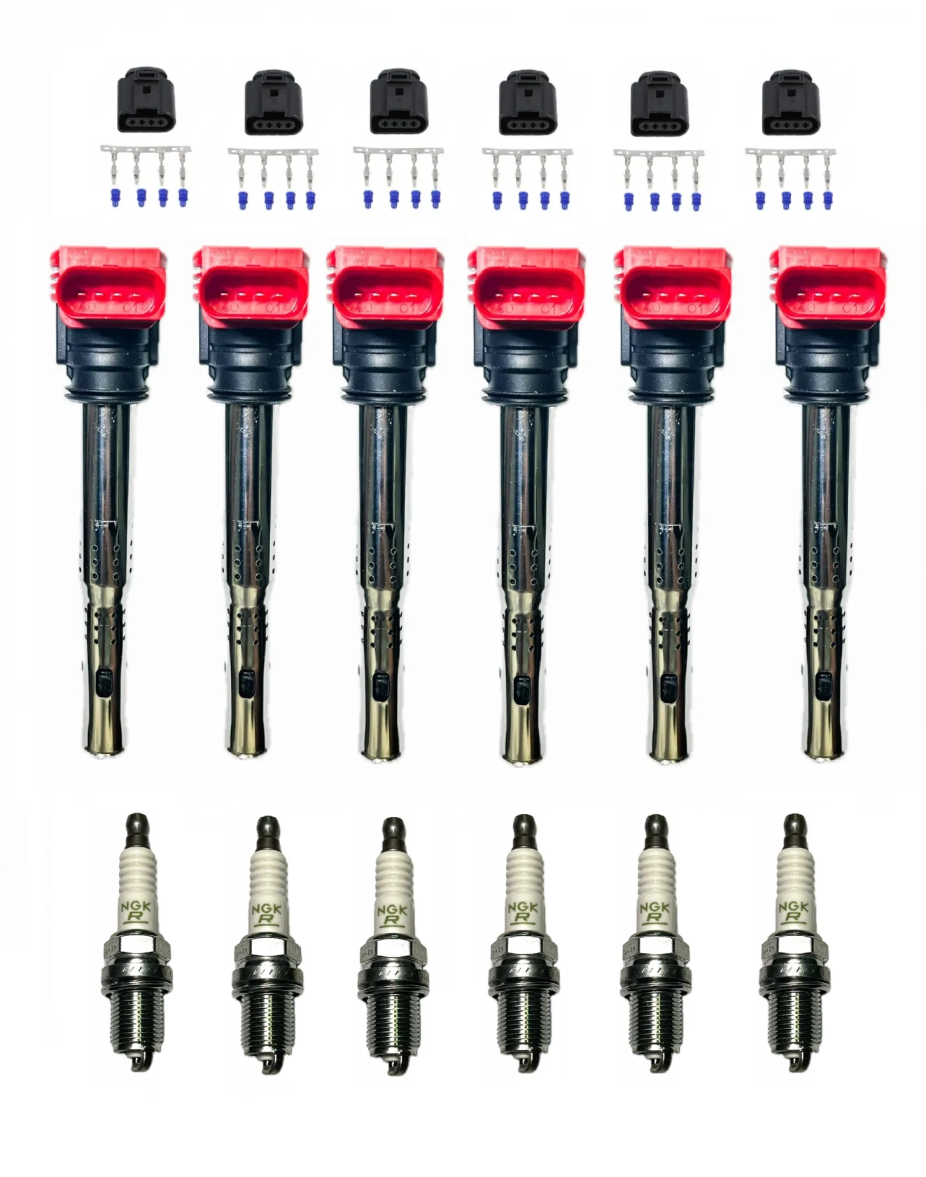 Zestaw NGK wzmocnionych cewek + wtyczki + zimniejsze świece BMW M50 M52 M54 TURBO