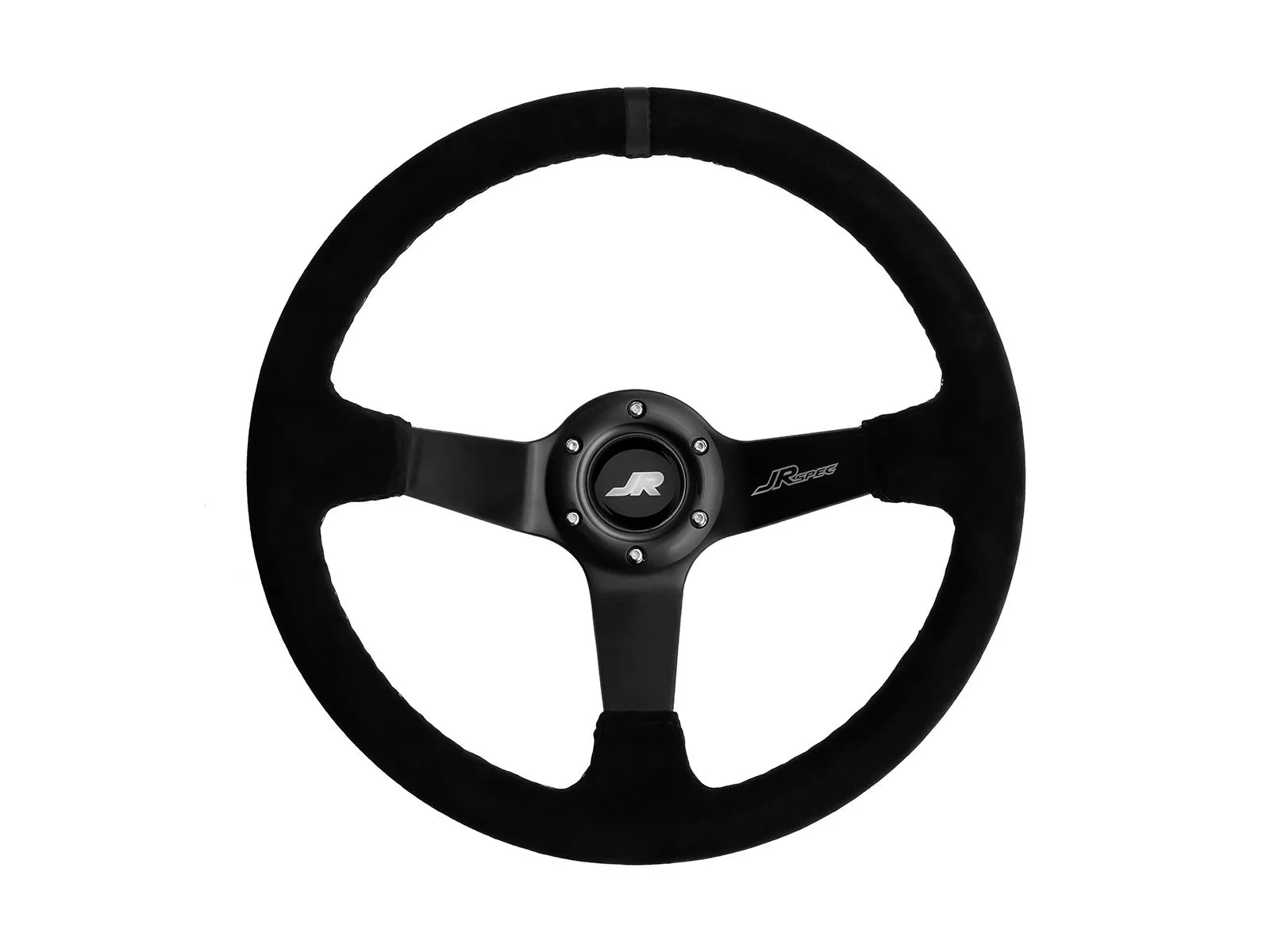 Sportowa kierownica JR Spec 350mm odsadzenie 80mm - Czarny pasek