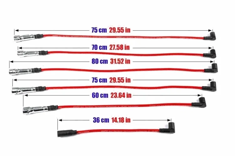 Przewody zapłonowe PowerTEC AUDI 90 100 200 A6 COUPE VW T4 83-95 Niebieskie