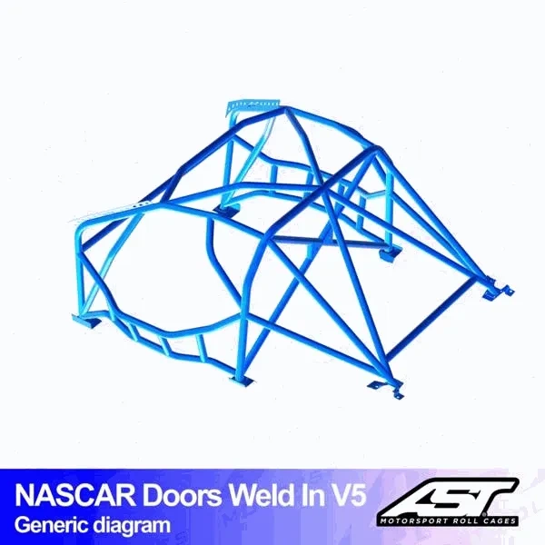 Klatka bezpieczeństwa BMW (E30) 3-Series 5-drzwiowa Tourwg AWD spawana w V5 NASCAR-door