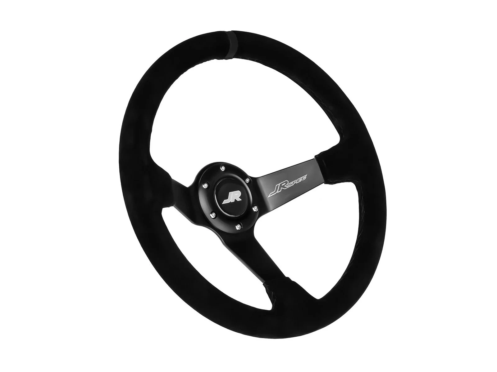 Sportowa kierownica JR Spec 350mm odsadzenie 80mm - Czarny pasek