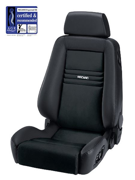 Fotel Sportowy RECARO Ergomed ES - SAB Clima Dinamica Black / Leather Black