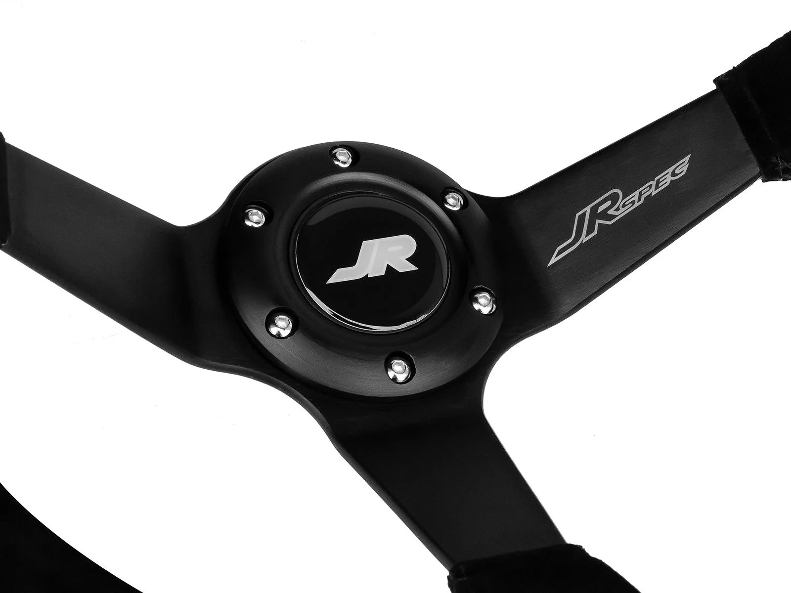 Sportowa kierownica JR Spec 350mm odsadzenie 80mm - Czarny pasek