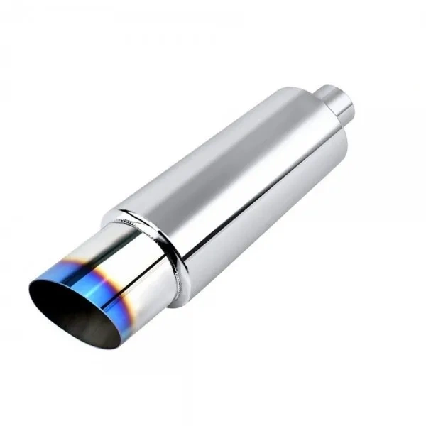 Sportowy tłumik końcowy przelotowy basowy smoke 51mm 2" końcówka 89mm