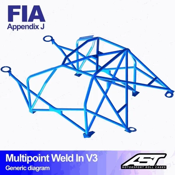 Klatka bezpieczeństwa FIAT Cwquecento (Typ 170) 3-drzwiowa Hatchback wielopunktowo spawana w V3