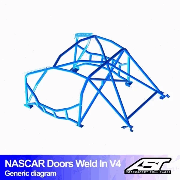 Klatka bezpieczeństwa BMW (E46) 3-Series 3-drzwiowa Compact RWD spawana w V4 NASCAR-door