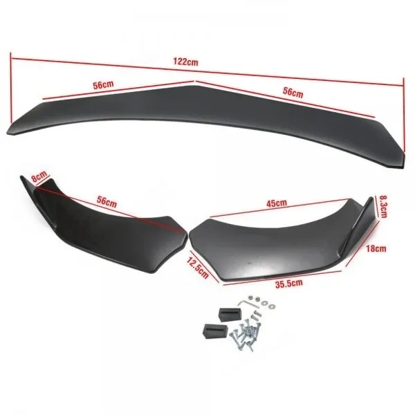 Uniwersalna dokładka przedniego zderzaka CZARNA ABS EPMAN