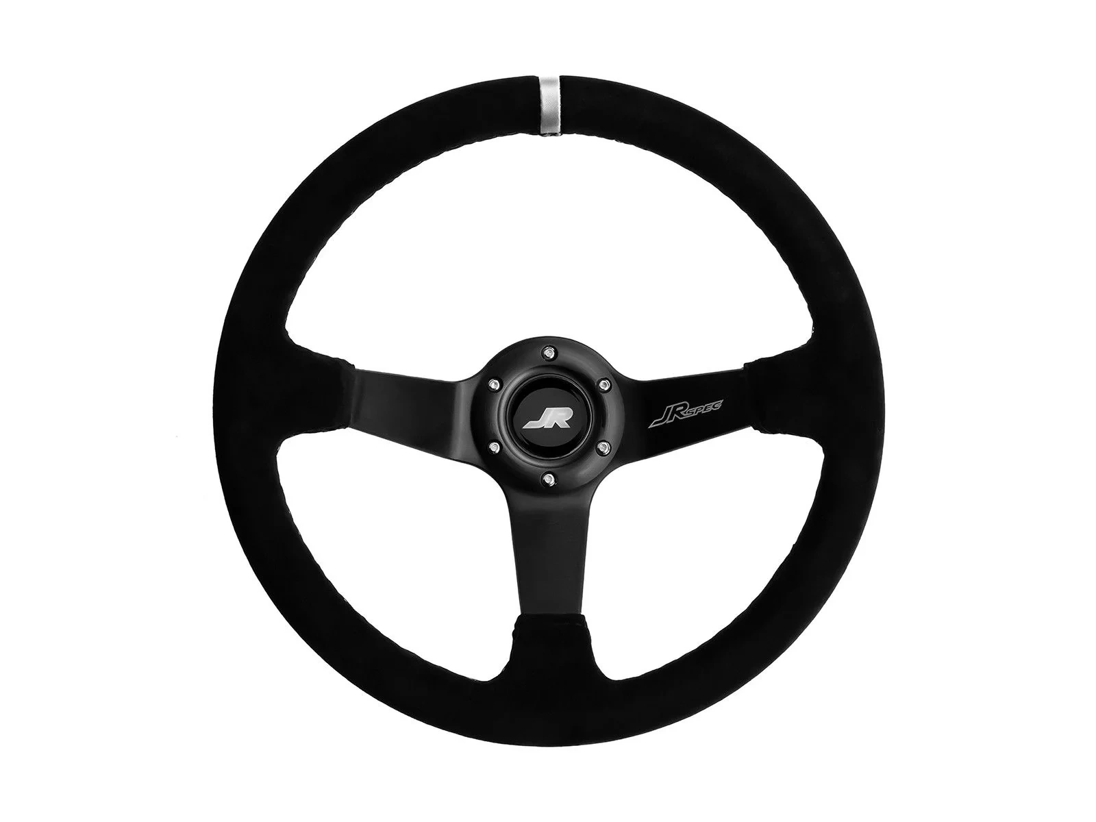 Sportowa kierownica JR Spec 350mm odsadzenie 80mm - Biały pasek