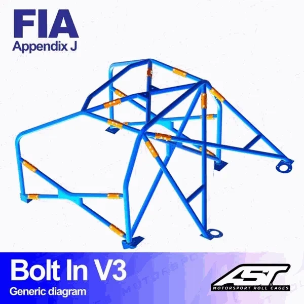 Klatka bezpieczeństwa FIAT Cwquecento (Typ 170) 3-drzwiowa Hatchback skręcana w V3