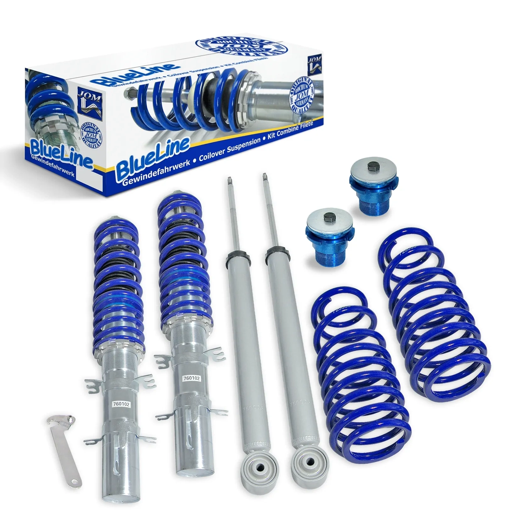 Zawieszenie gwintowane BlueLine Golf 4 A3 8L Octavia Leon 1997–2006 z TÜV