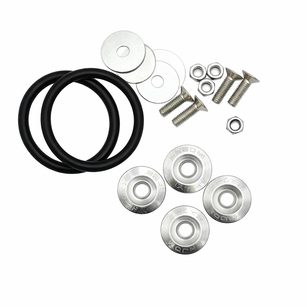 Zapinki zderzaka, klapy quick release – Srebrne