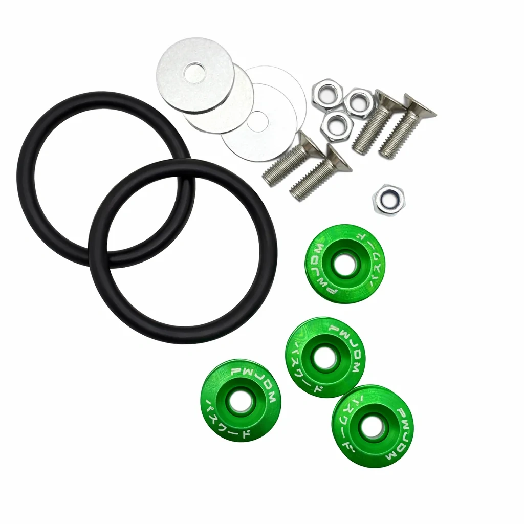 Zapinki zderzaka, klapy quick release – Zielone