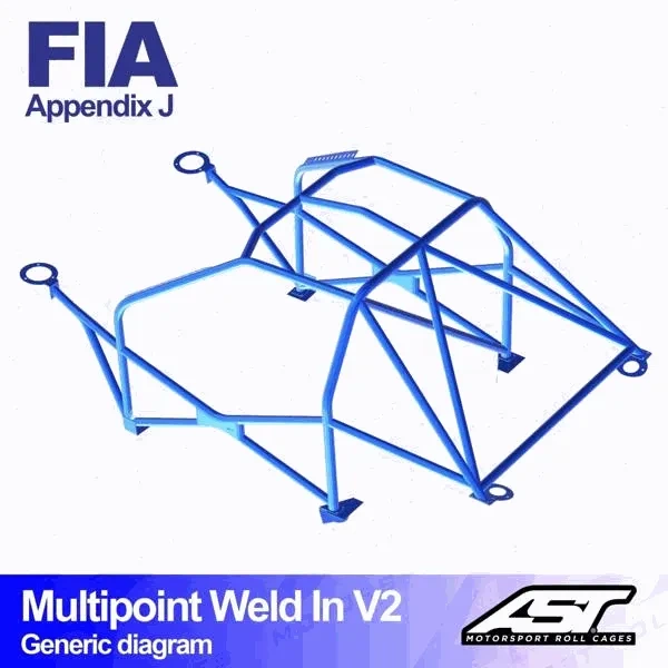 Klatka bezpieczeństwa RENAULT R11 (Ph 1/2) 3-drzwiowa Coupe wielopunktowo spawana w V2