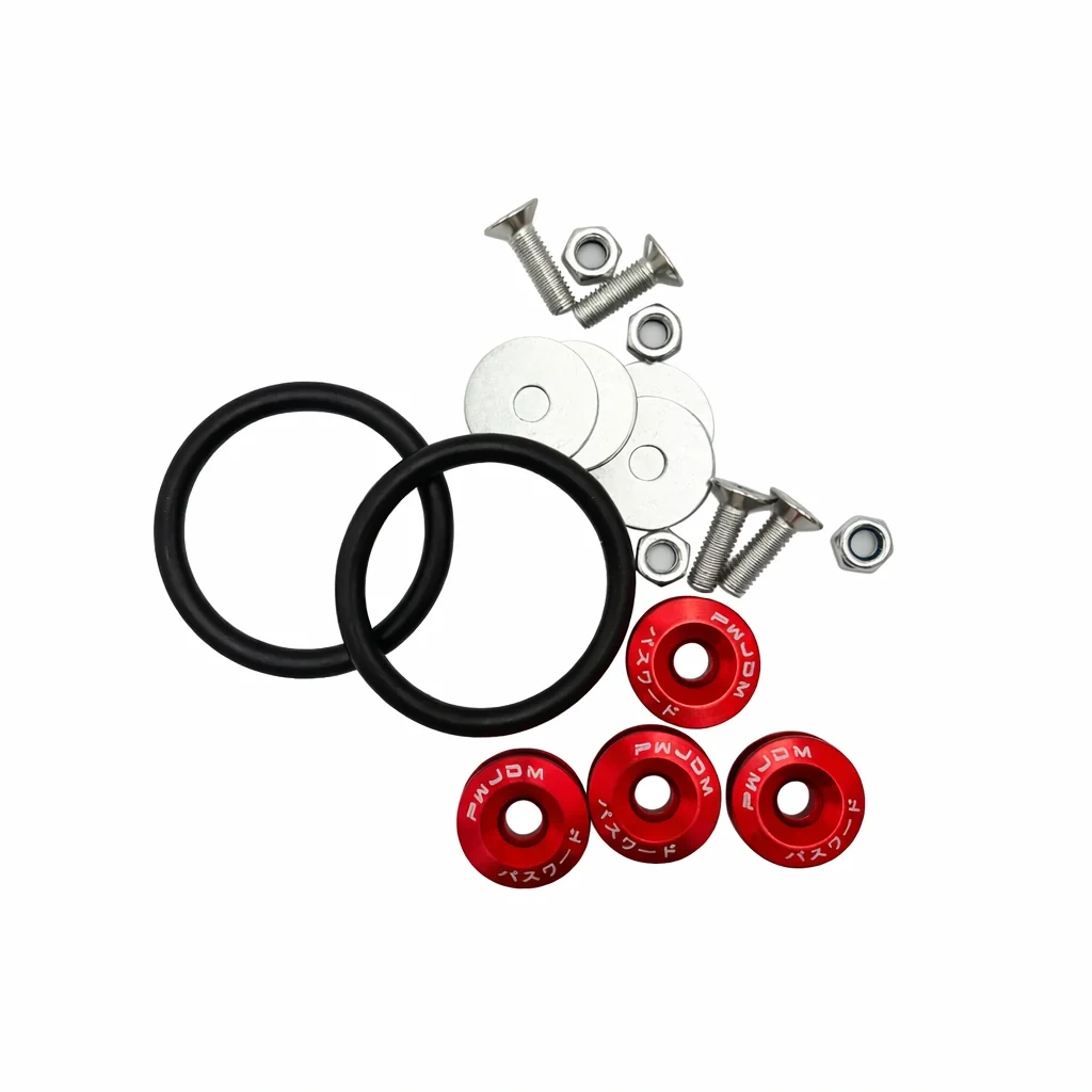 Zapinki zderzaka, klapy quick release – czerwone