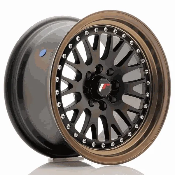 JR Wheels JR10 15x8 ET20 4x100/108 Matt Black w/Bronze Lip