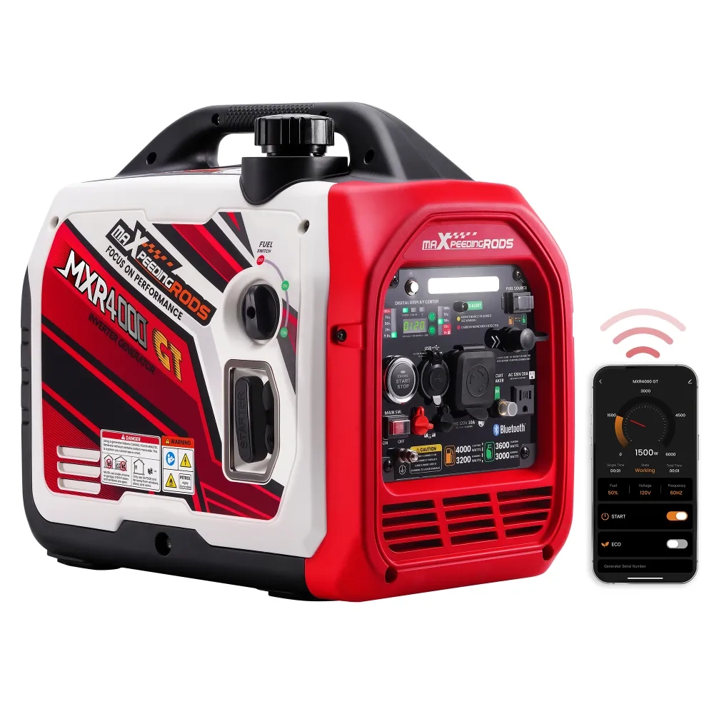 Cichy agregat inwertorowy 4000W  GT Dual Fuel LPG Benzyna Bluetooth MaXpeedingrods Aplikacja mobilna
